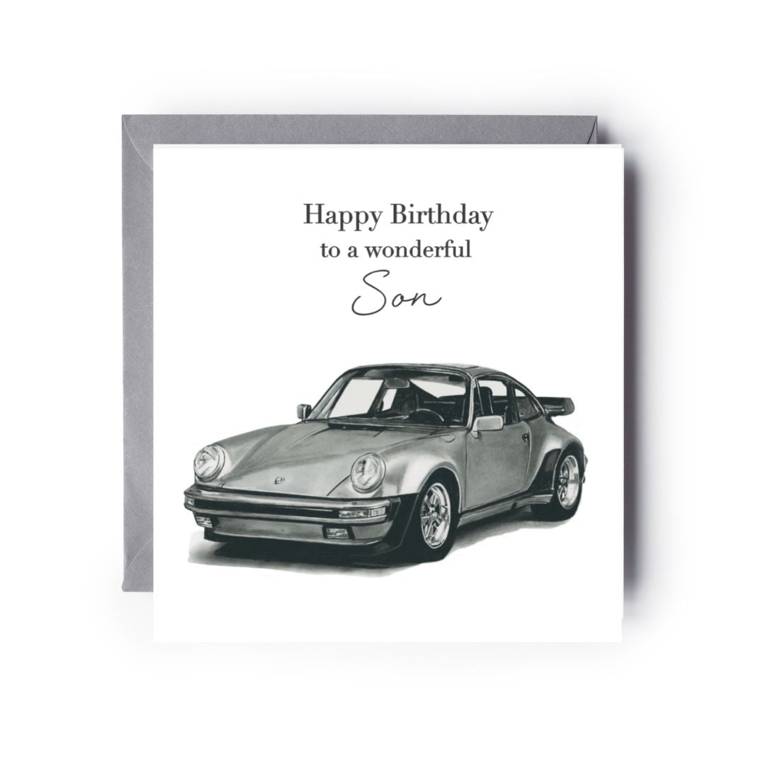 Happy Birthday To a Wonderful Son Sports Car Card