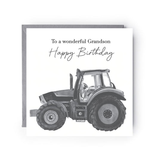 Happy Birthday Grandson Tractor Card