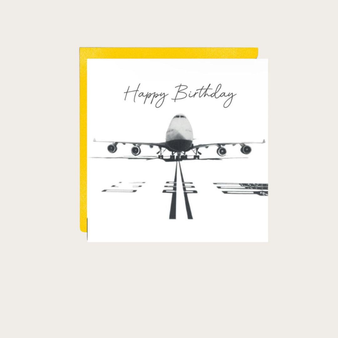 Happy Birthday Boeing 747 Aircraft Card – Featuring a detailed hand-drawn illustration of the iconic Boeing 747, this card is perfect for aviation enthusiasts, pilots, and plane lovers. An ideal way to send heartfelt birthday wishes with a touch of aviation history