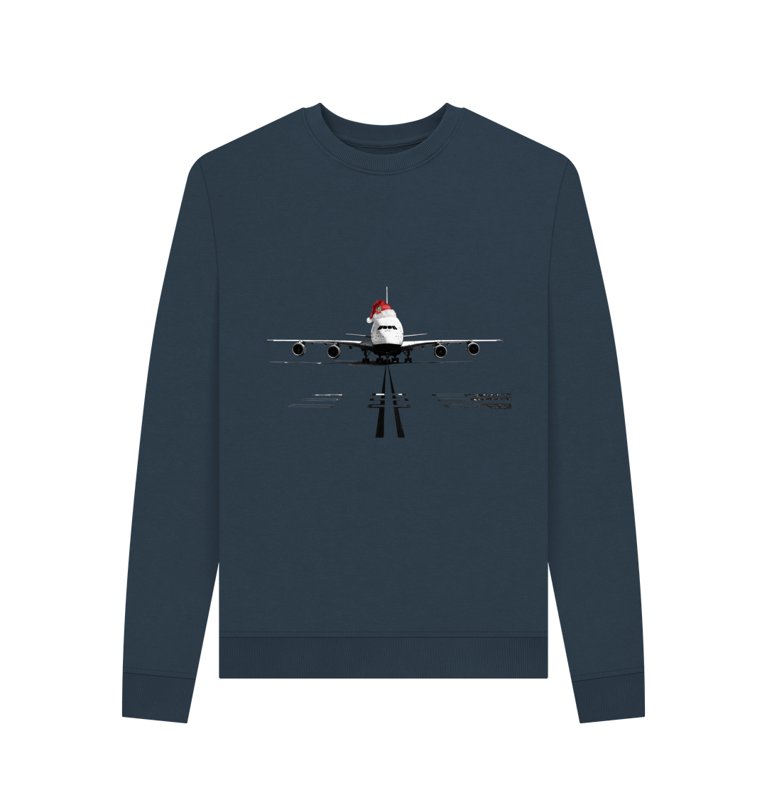 Navy Blue Printed Sweater Front