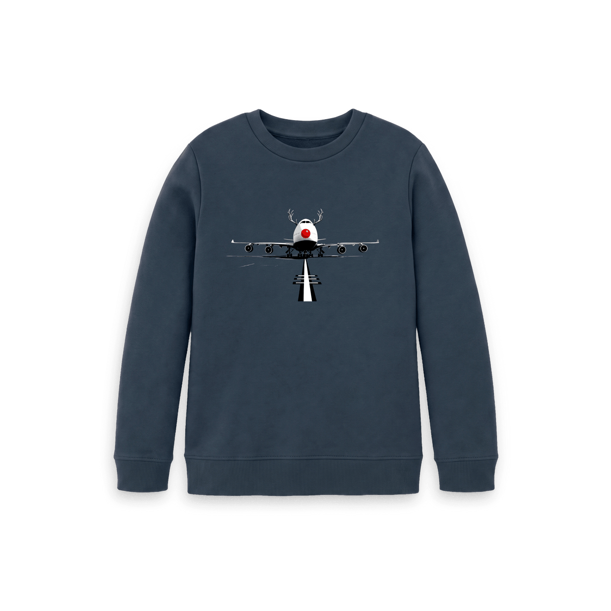 Navy Blue Printed Kids Jumper Front