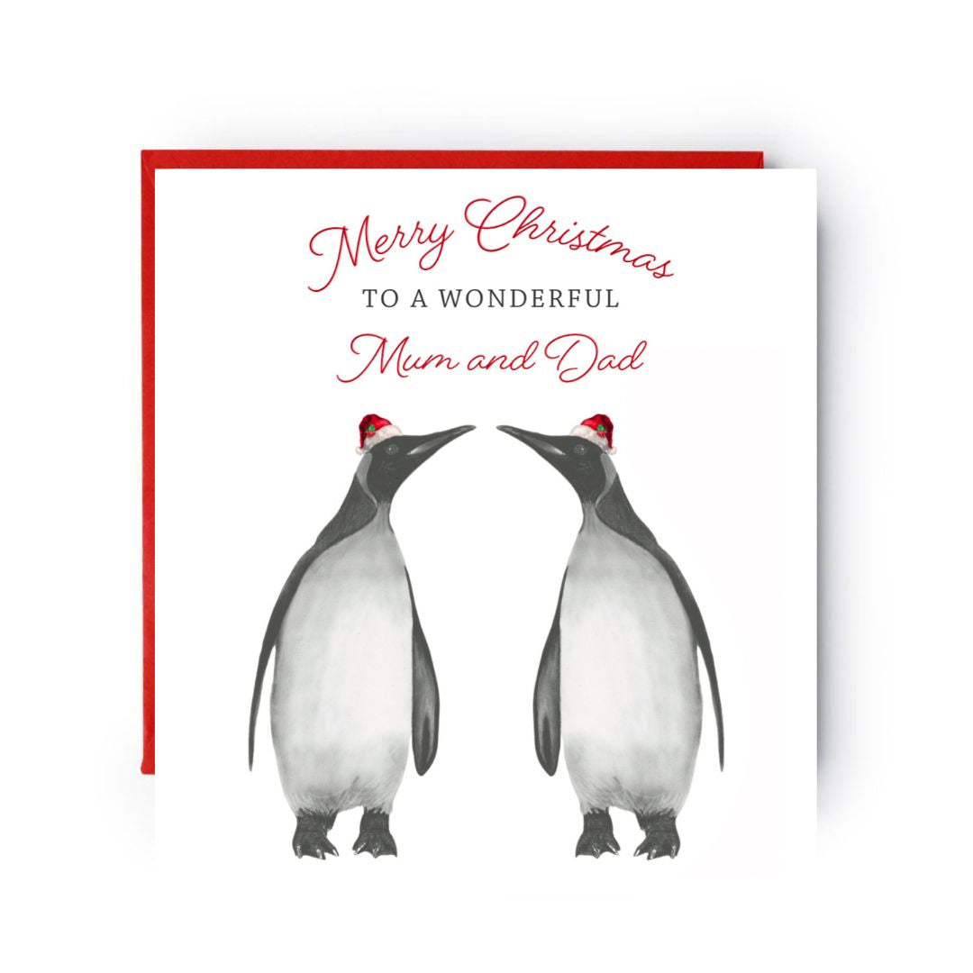 Celebrate the season with a heartfelt Merry Christmas card for Mum and Dad, featuring a charming hand-drawn festive design
