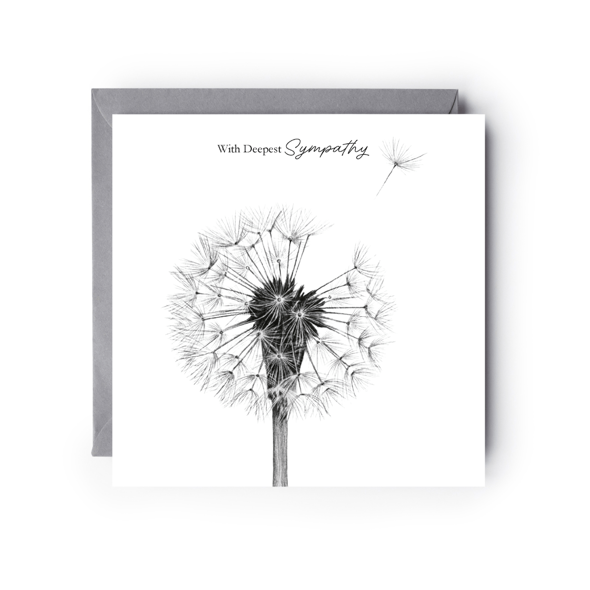 With Deepest Sympathy Dandelion Card | Elegant Bereavement Greeting Card
