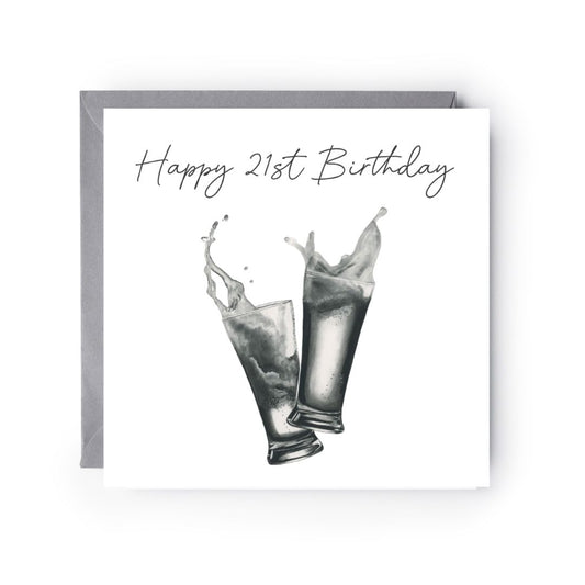 Happy 21st Birthday Beers card