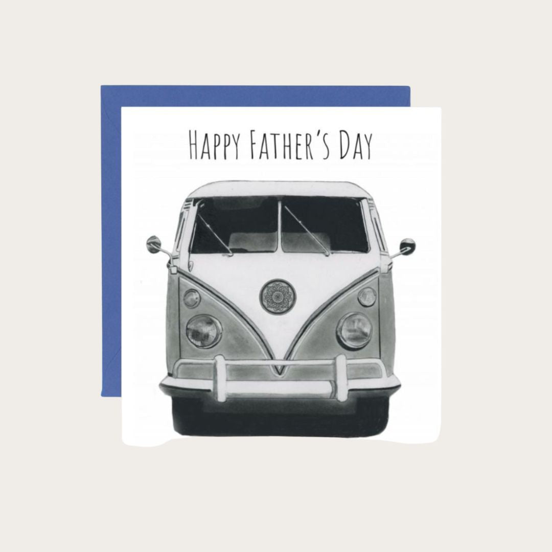 Father’s Day card featuring a charming camper van, ideal for fathers with a passion for travel and the open road