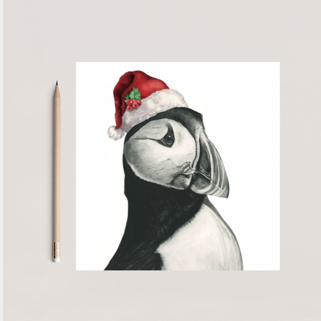 Puffin Christmas Card From Libra Fine Arts
