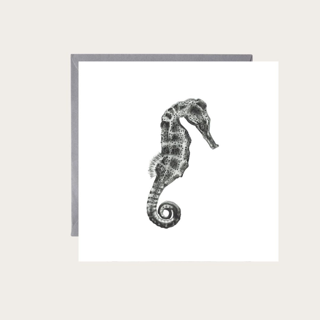 An exquisite hand-drawn greeting card showcasing Diya the seahorse in its natural underwater habitat. The detailed illustration highlights the grace of marine creatures, offering a unique and thoughtful way to convey your messages. Perfect for celebrating life's special moments