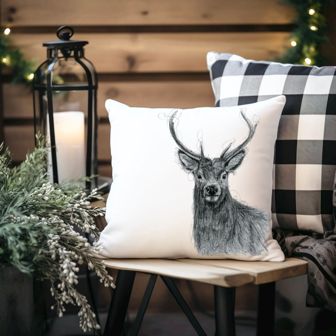 Faux Suede Stag Cushion