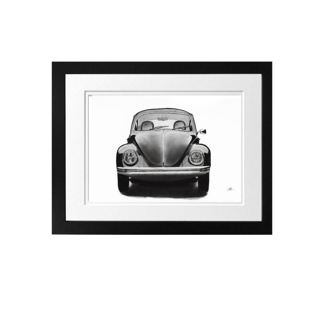 Libra_Fine_Arts_Hand_Drawn_Classic_Beetle_Drawing_in_Black_Frame_perfect_birthday_and_Christmas_presents_for_classic_car_fans_and_beetle_car_collectors