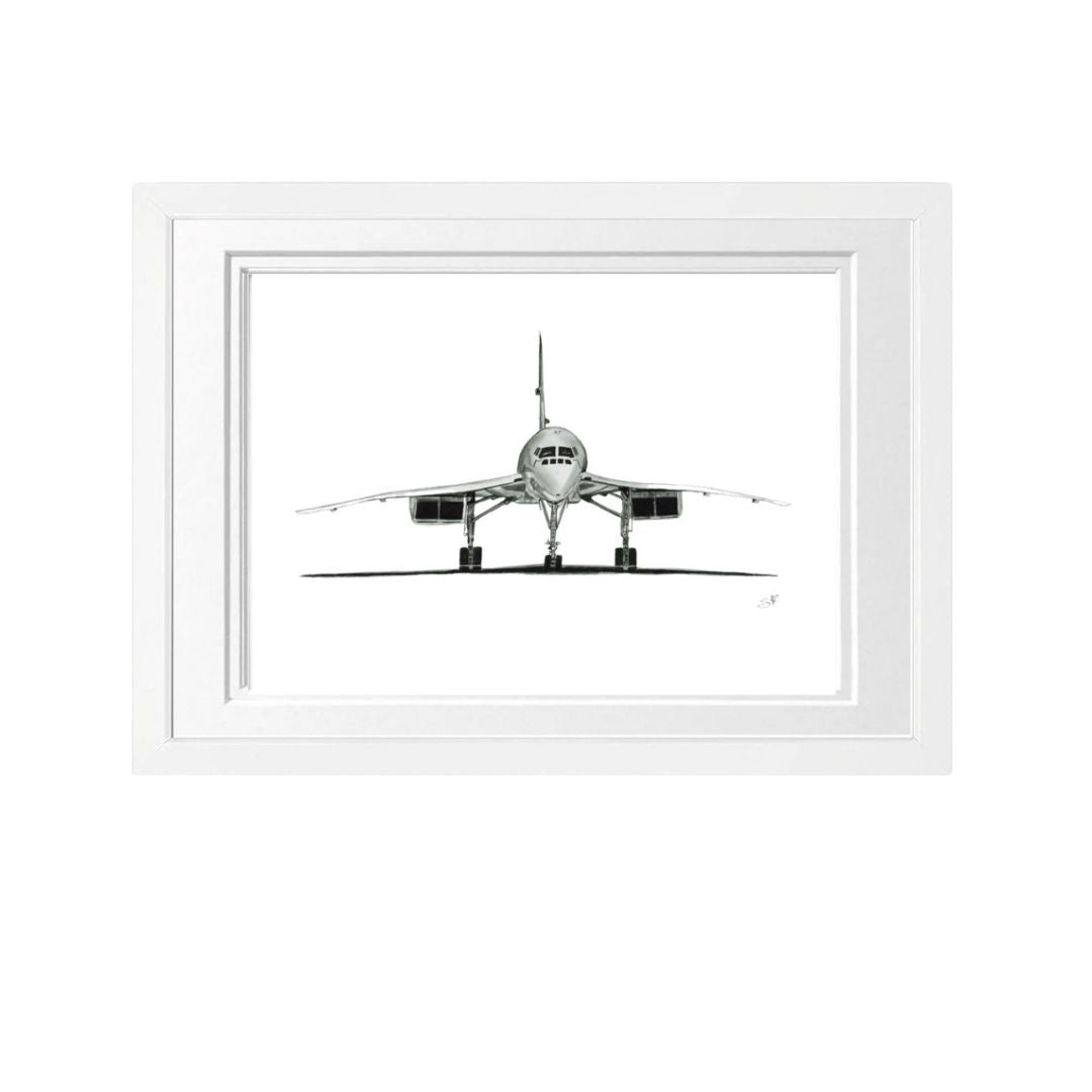 Libra_Fine_Arts_Hand_Drawn_Concorde_Drawing_in_white_Frame.