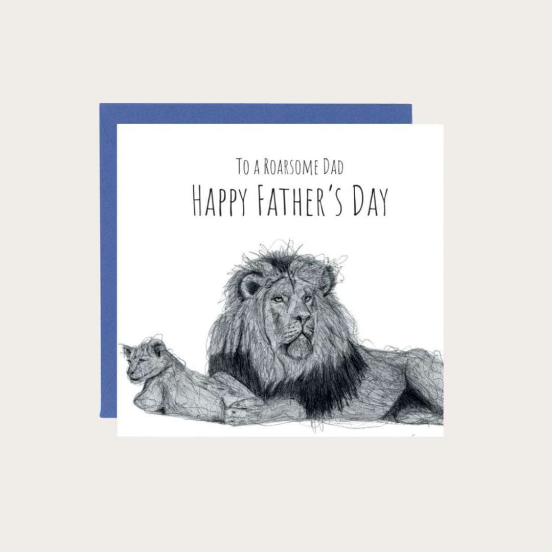 Father's Day card featuring a playful dinosaur design, ideal for dads who love to show their fun side.