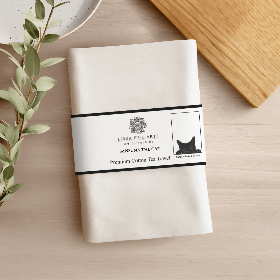 Peeking Cat Cotton Tea Towel