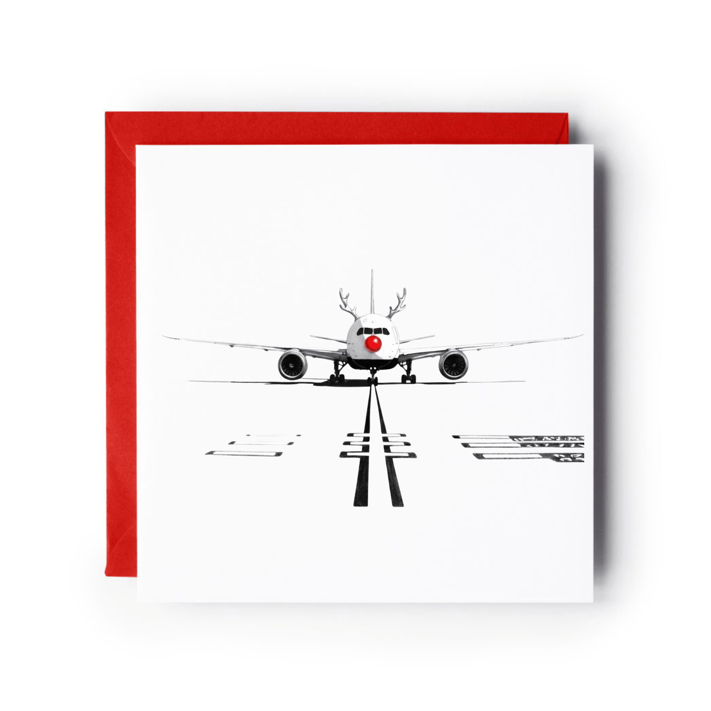 Boeing 787 Aircraft Red Noses Christmas Card