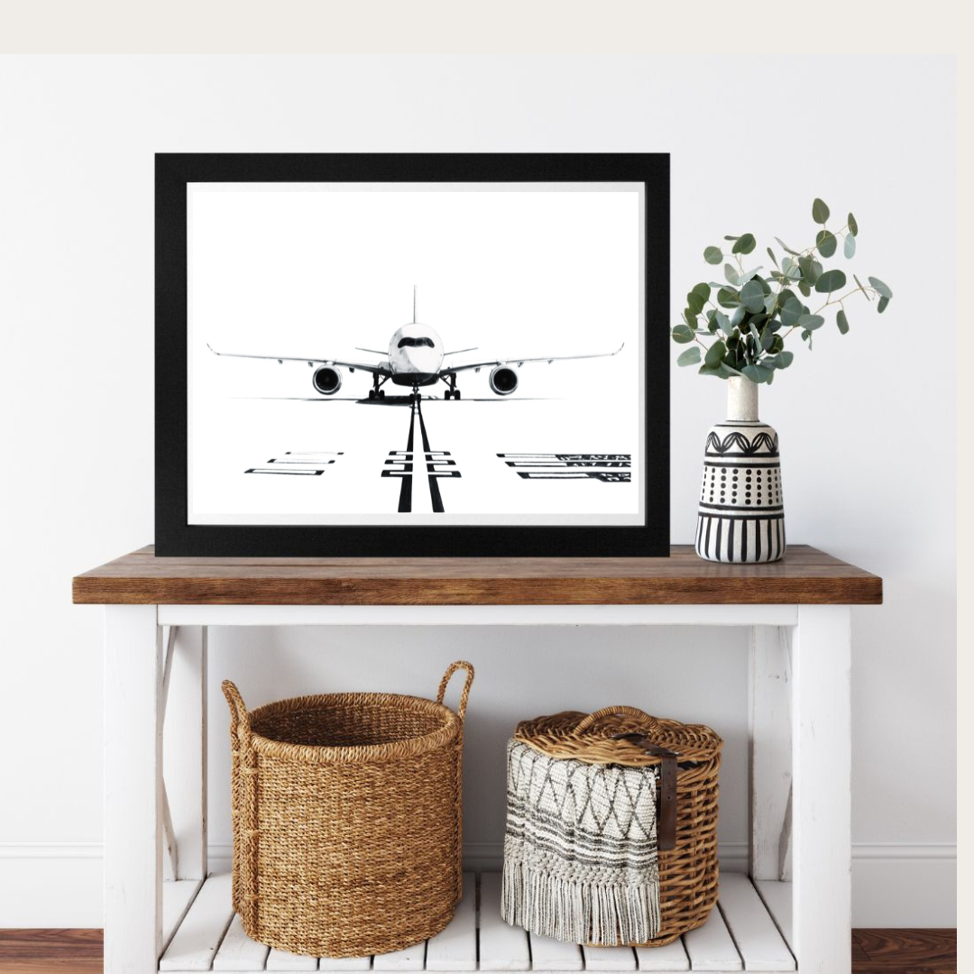 Airbus A350 Hand-Drawn Print | Iconic Aviation Art