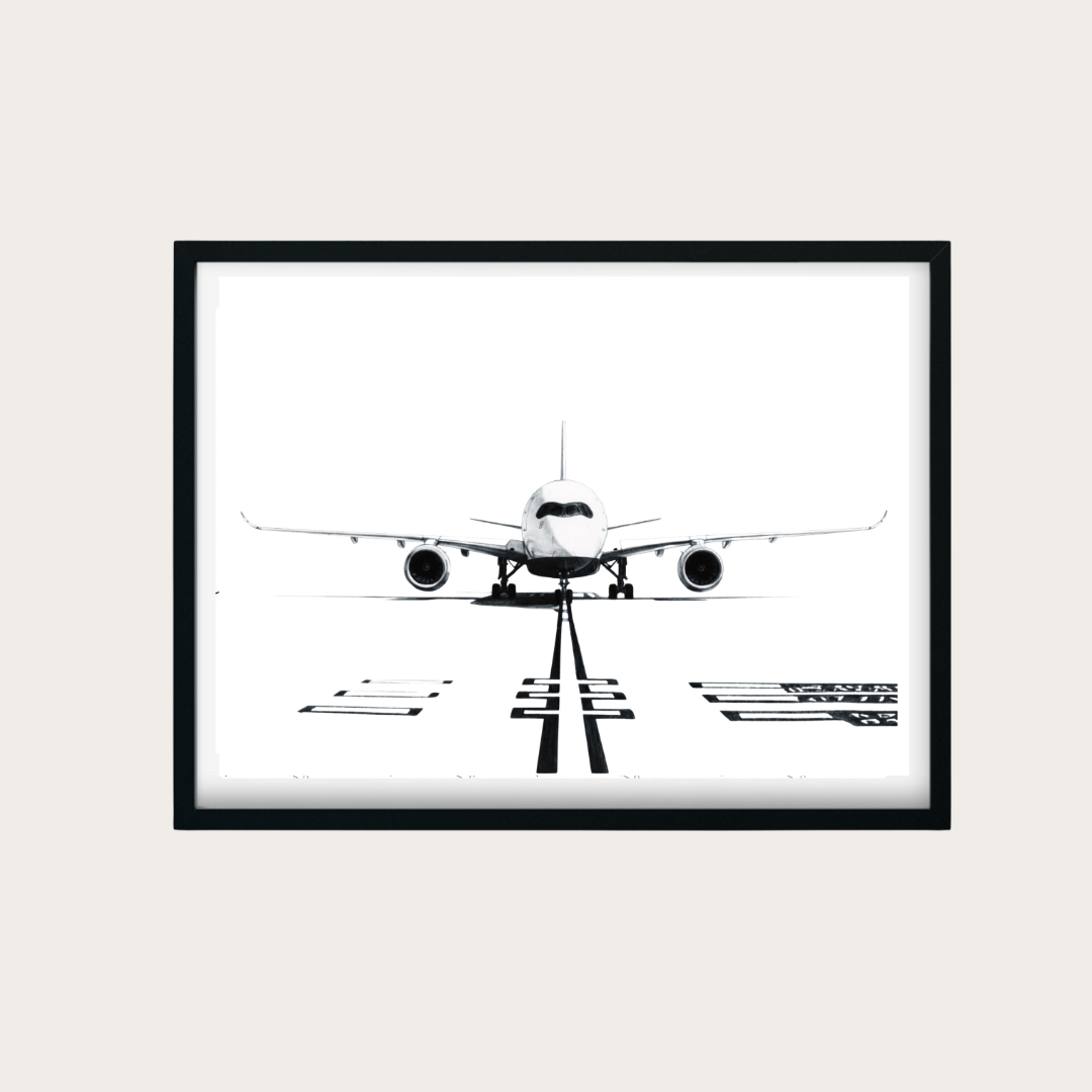 Airbus A350 Hand-Drawn Print | Iconic Aviation Art
