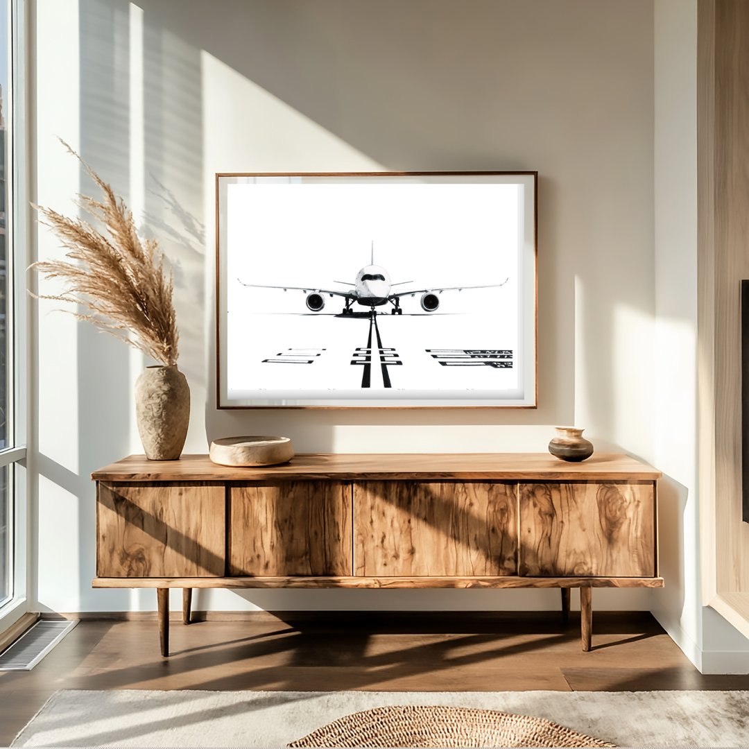 Airbus A350 Hand-Drawn Print | Iconic Aviation Art