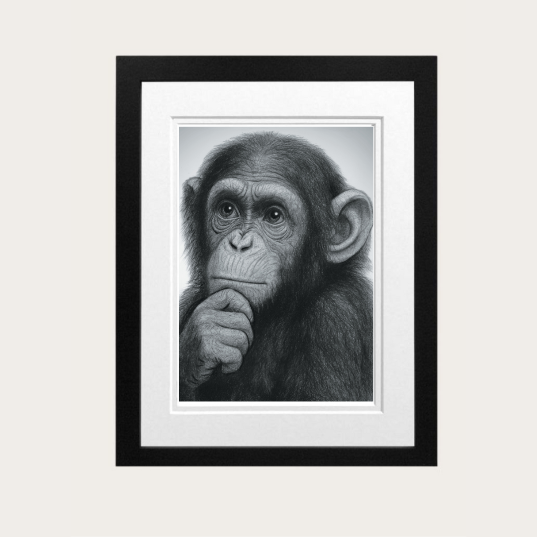 Chimp Hand Drawn Print
