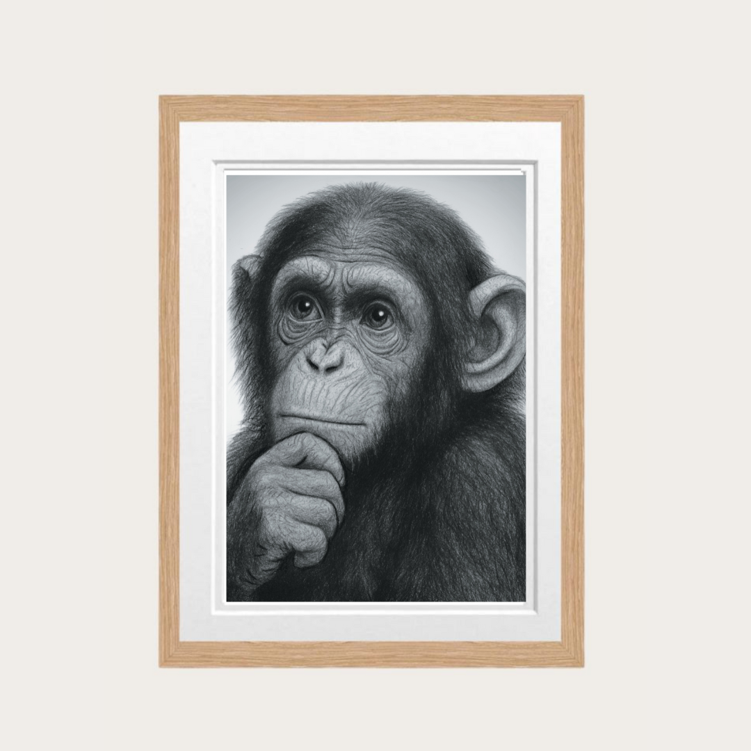 Chimp Hand Drawn Print