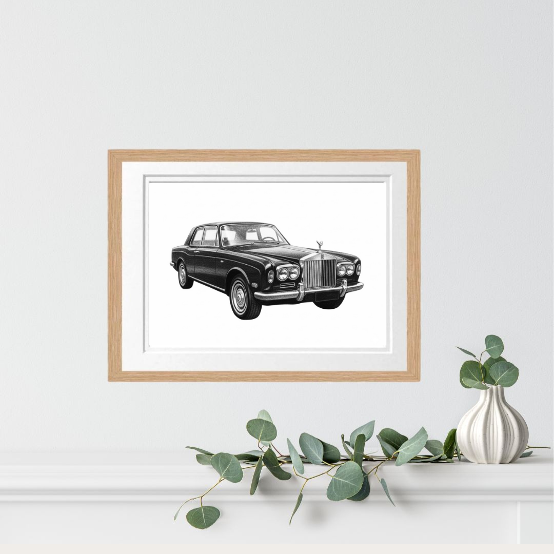 Rolls-Royce Car Drawing | Luxury Automotive Art