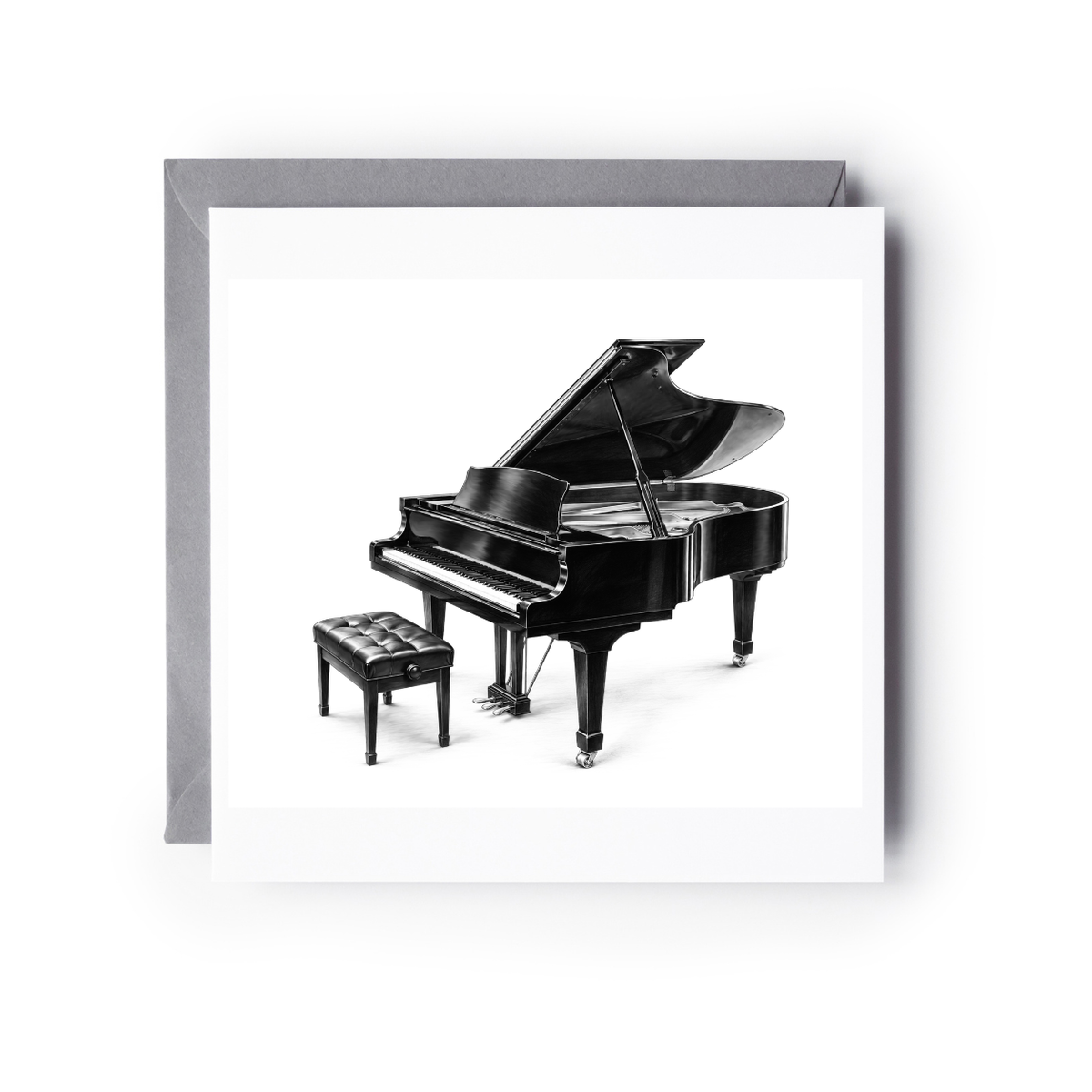 Baby Grand Piano Hand Drawn Greeting Card