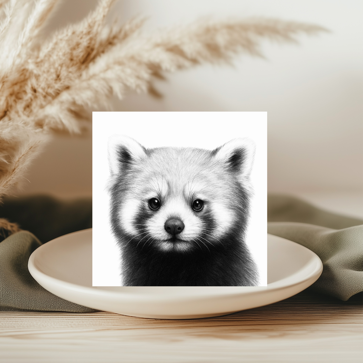Red Panda Hand Drawn Greeting Card