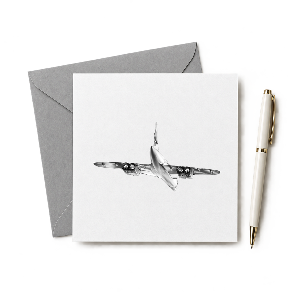 Concorde Fligh High Hand Drawn Greeting Card