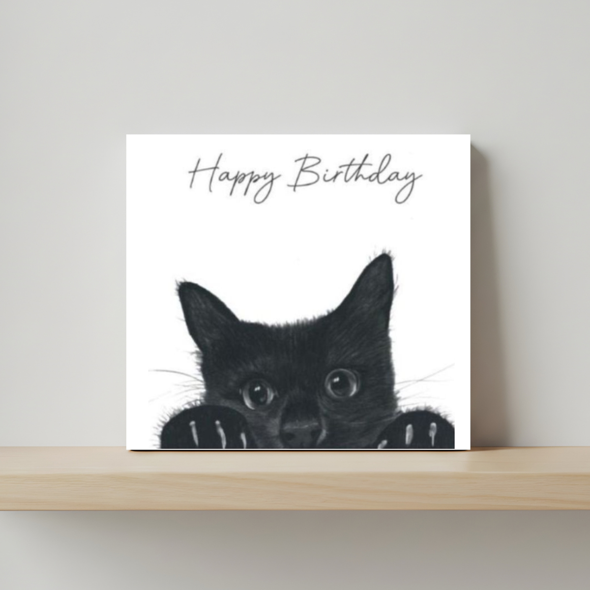 Peeking Cat Birthday Card