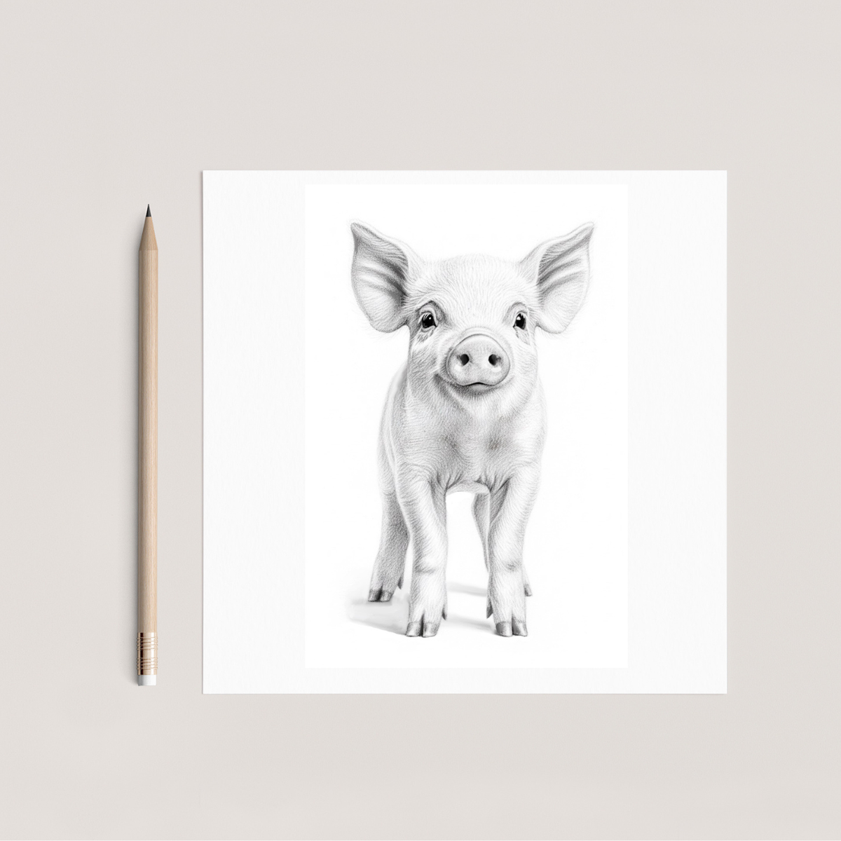 Piglet Hand Drawn Greeting Card