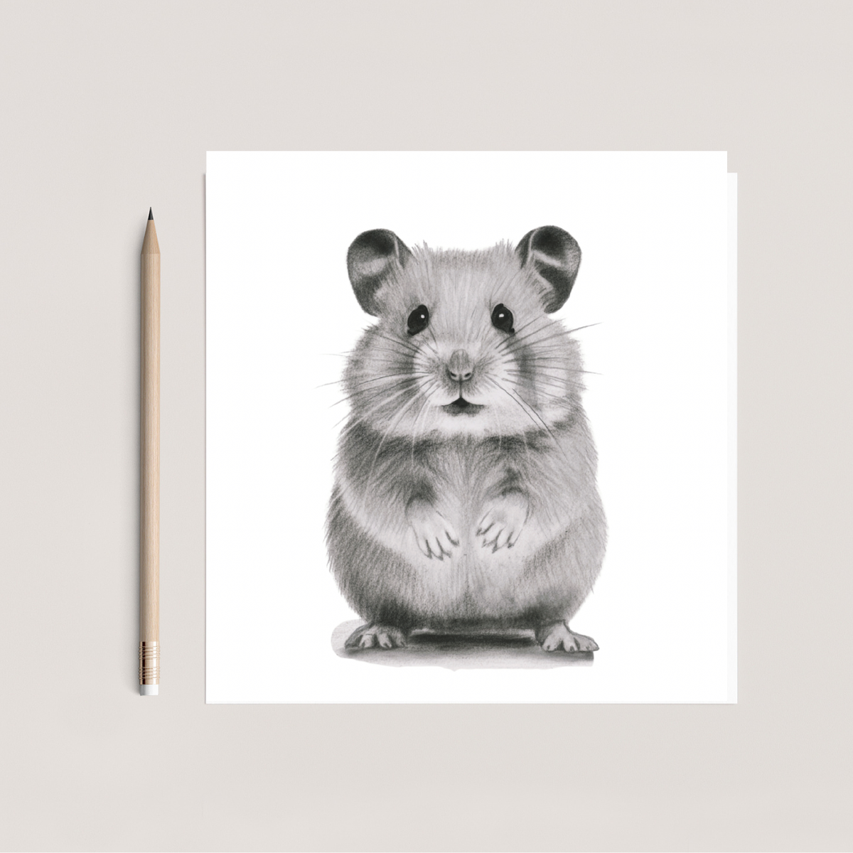 Hamster Hand Drawn Greeting Card