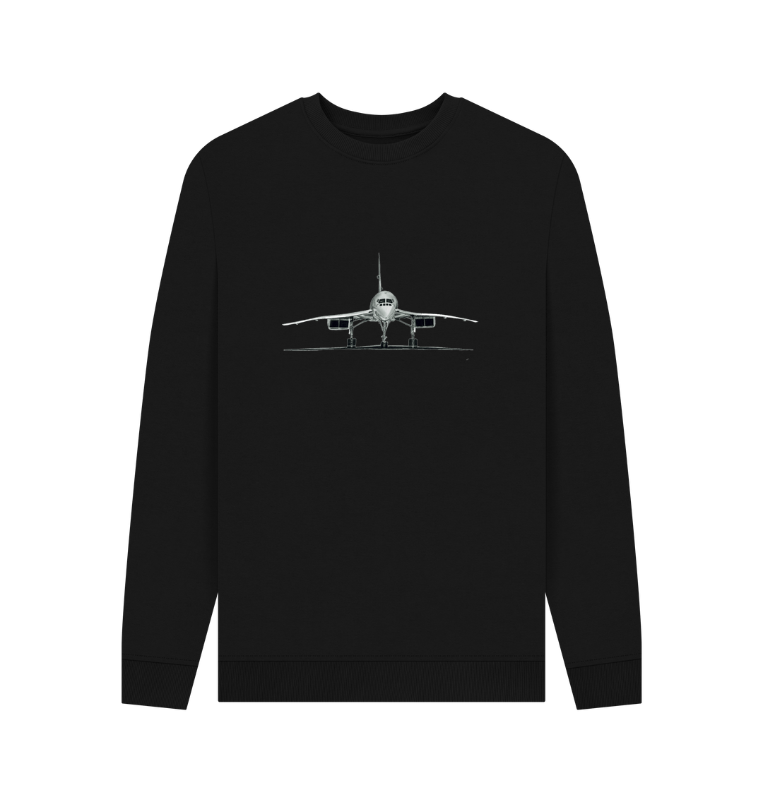 Black Printed Sweater Front