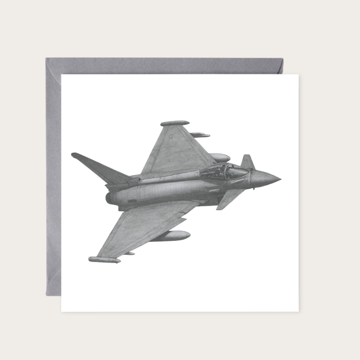 Eurofighter Typhoon Greeting Card — card with grey envelope