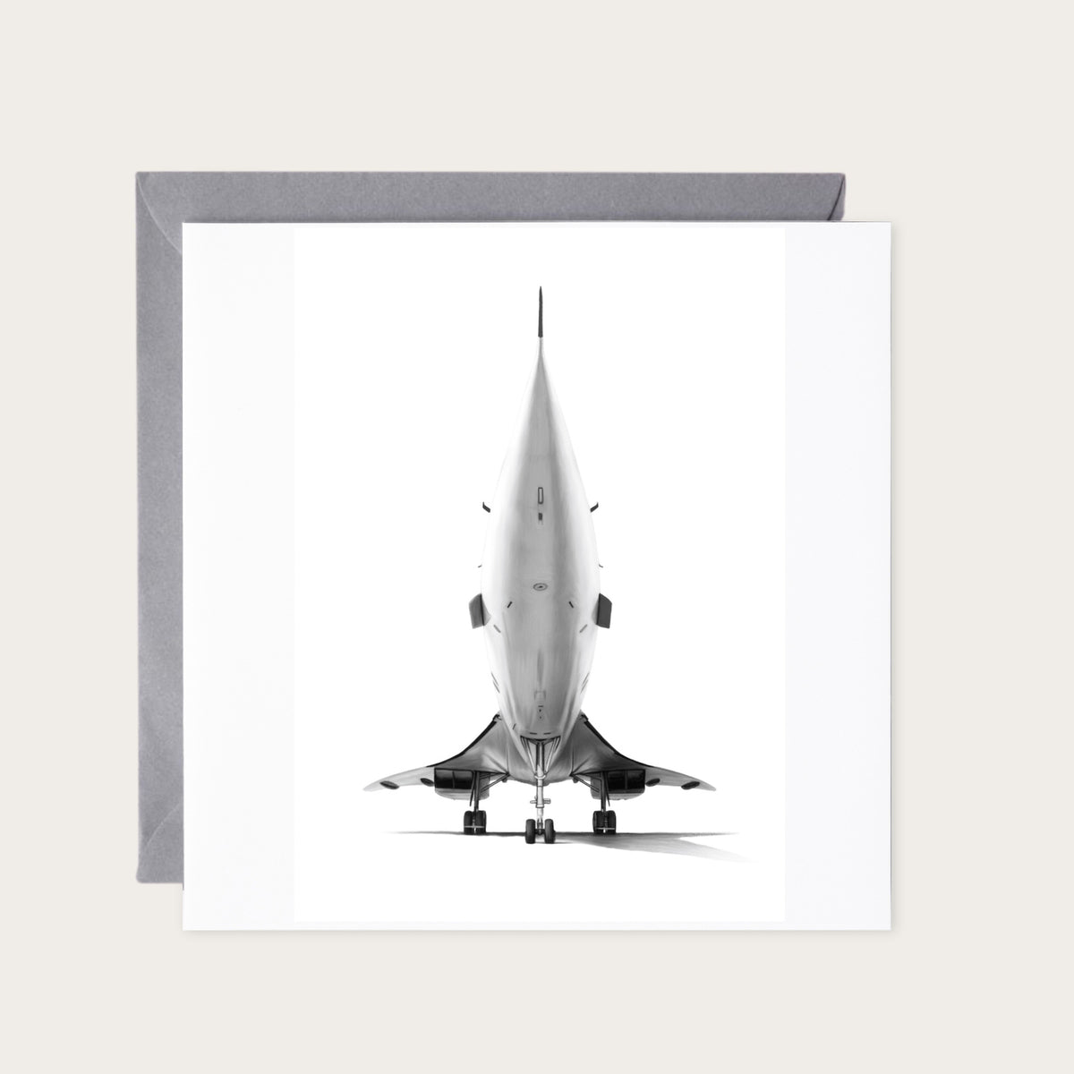 Concorde Point Greeting Card — card with grey envelope