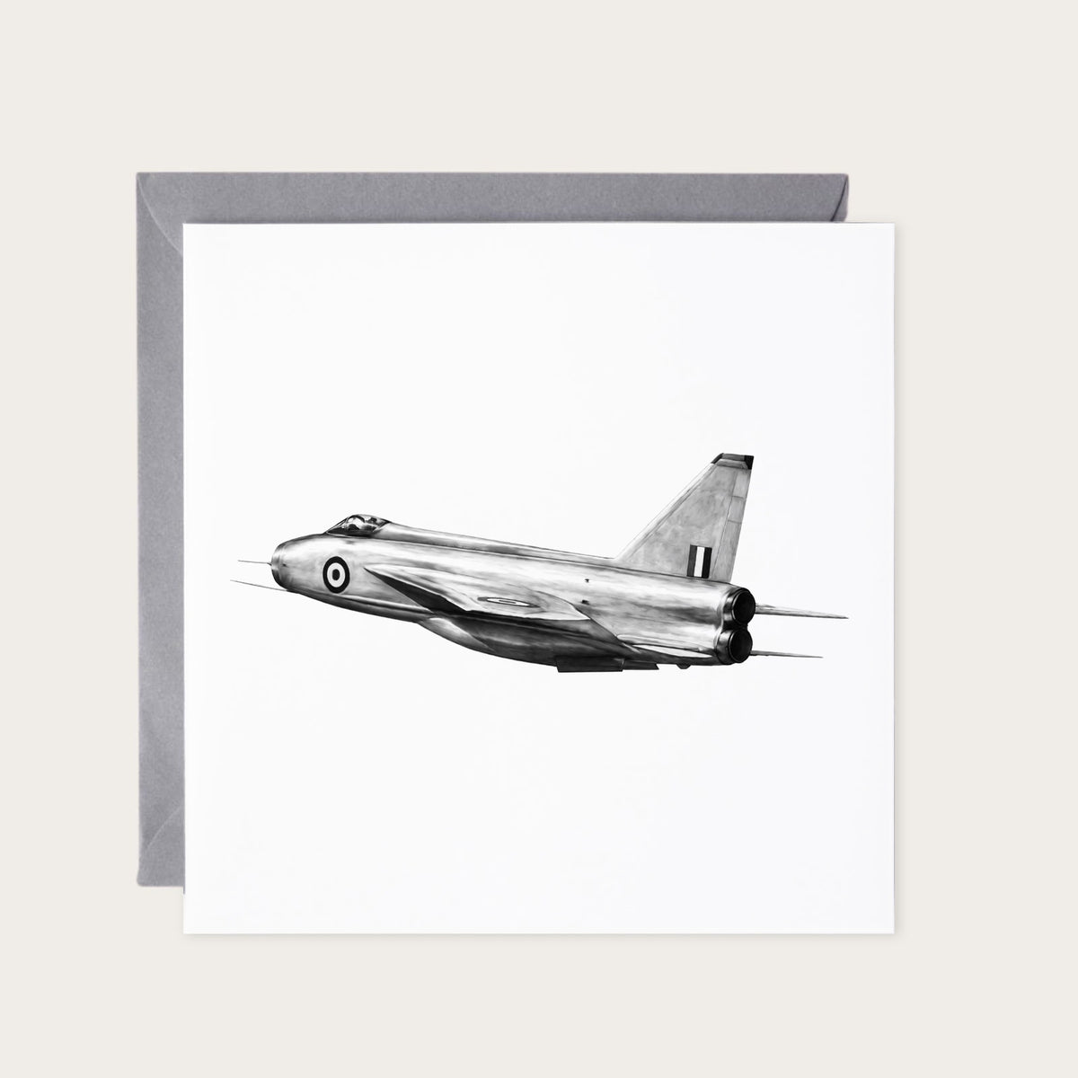 English Electric Lightning Greeting Card — card with grey envelope