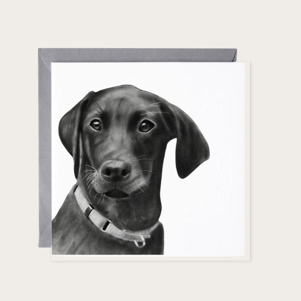 Avoir the Labrador Greeting Card — card with grey envelope