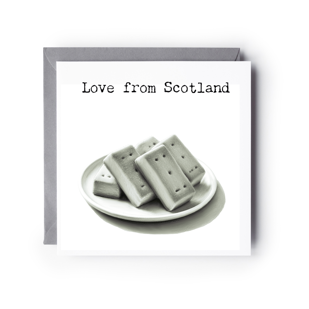 Love From Scotland Scottish Shortbread Greeting Card