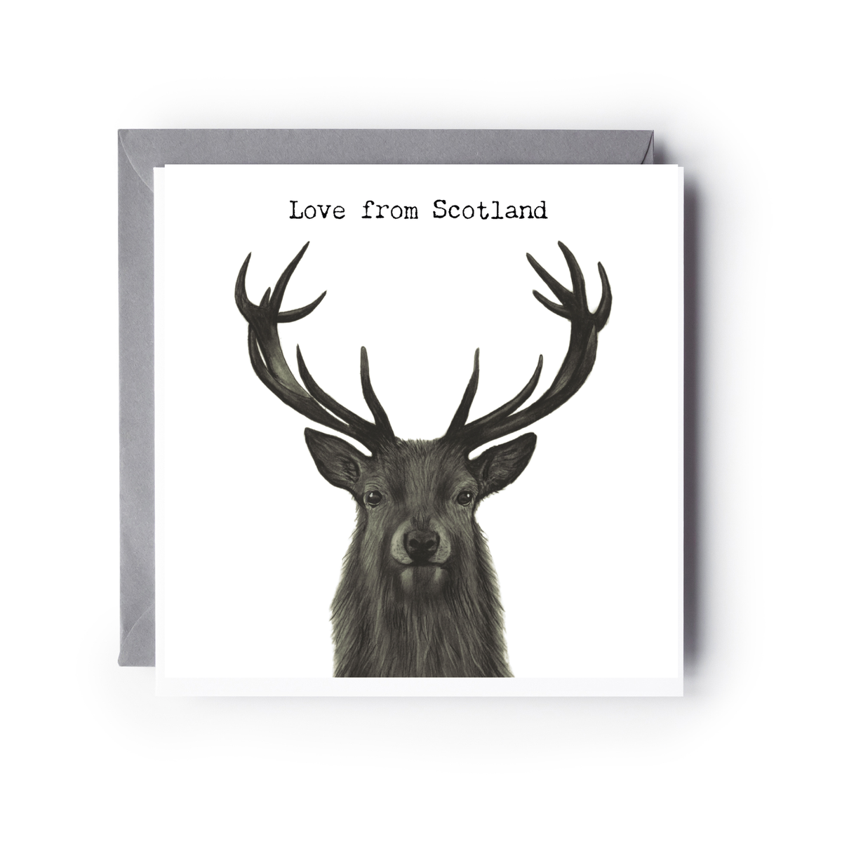 Love From Scotland Stag Greeting Card
