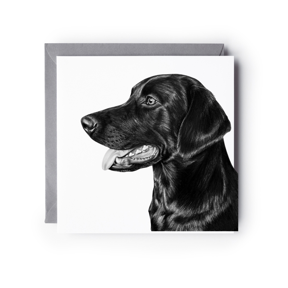 Marls the Labrador– Hand-Drawn Greeting Card | Labrador Pet Art
