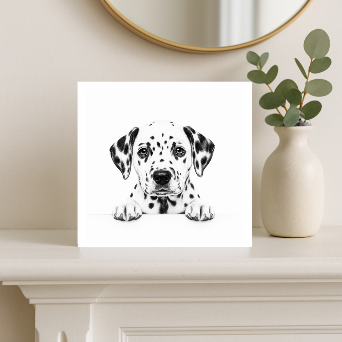 Peeking Dalmatian Greeting Card