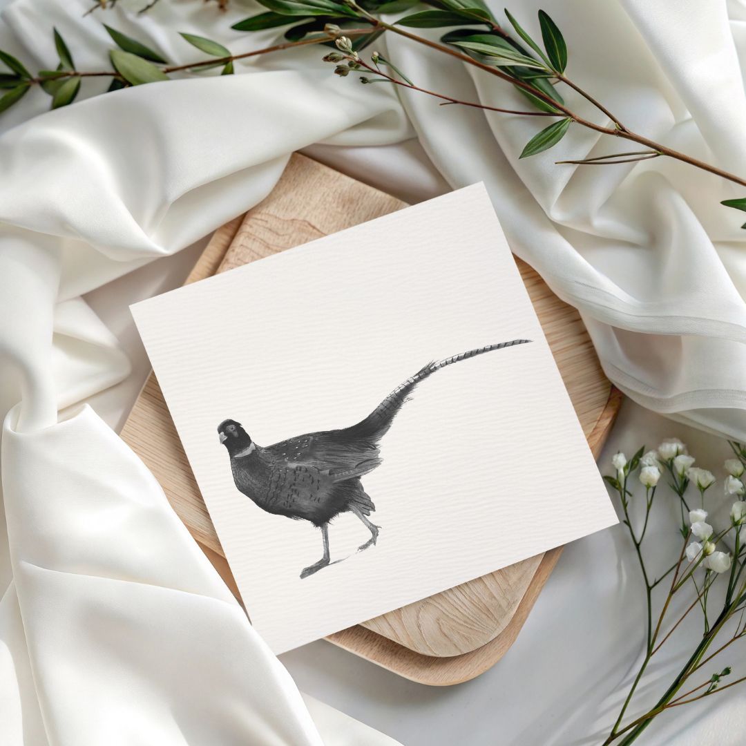 Cetus the Pheasant Hand-Drawn Greeting Card