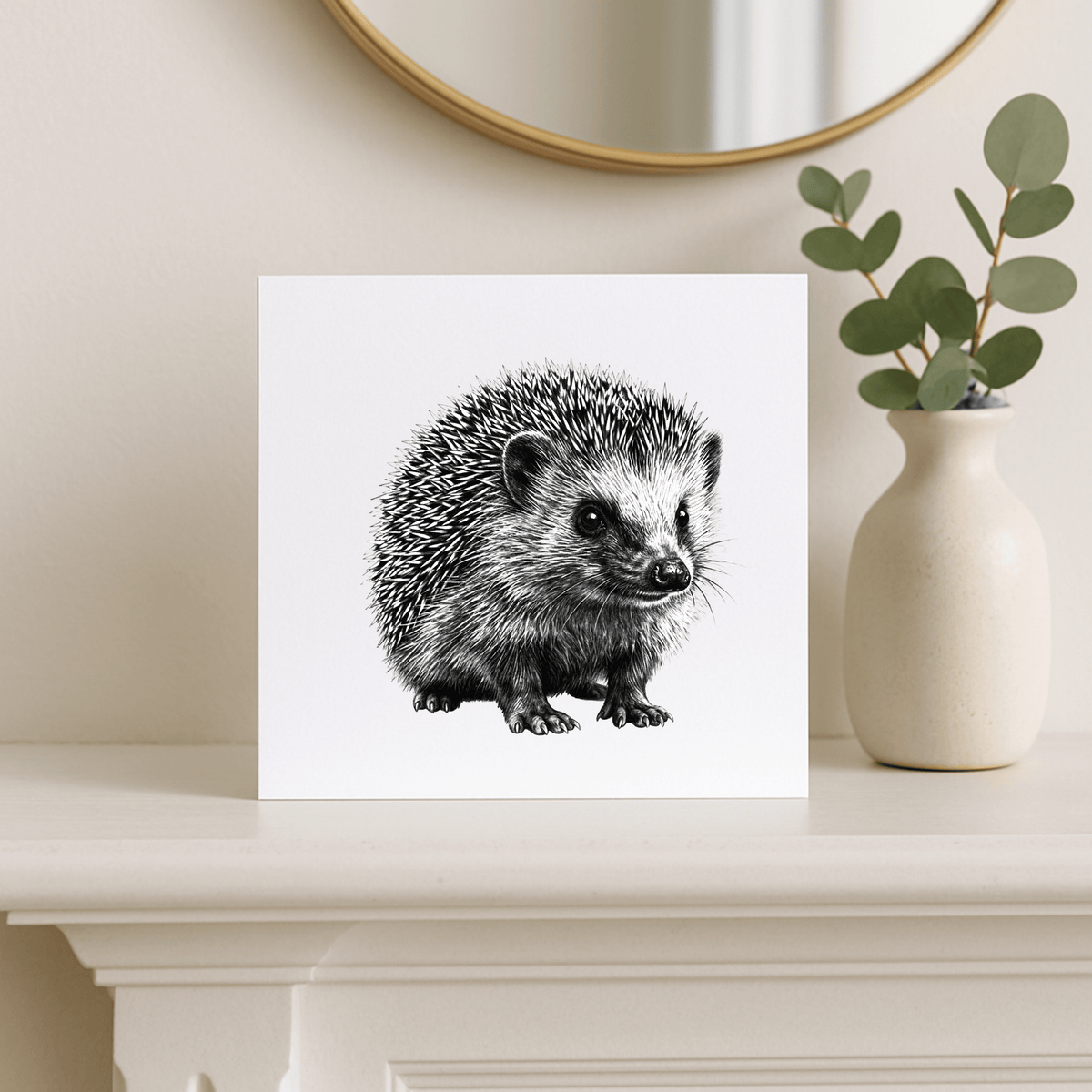 Cute Hedgehog Countryside Greeting Card
