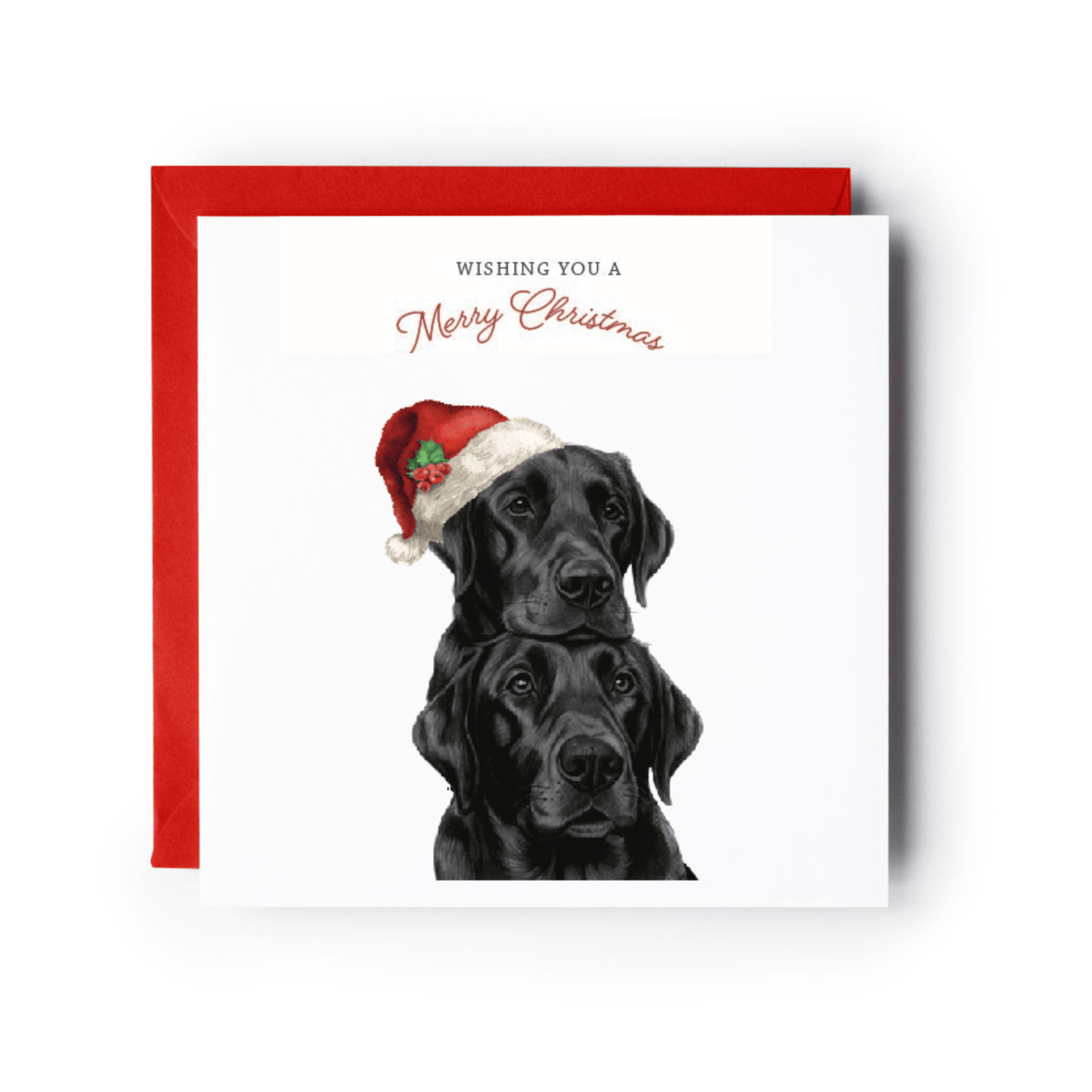Festive Dog Brothers Labrador Christmas Card – Hand-Drawn Holiday Greeting
