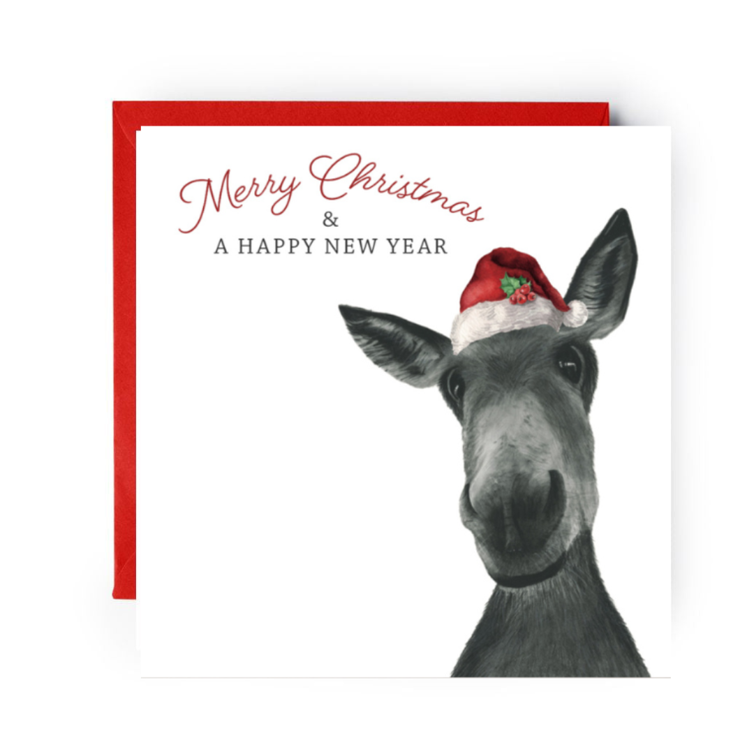 Merry Christmas Donkey Greeting Card