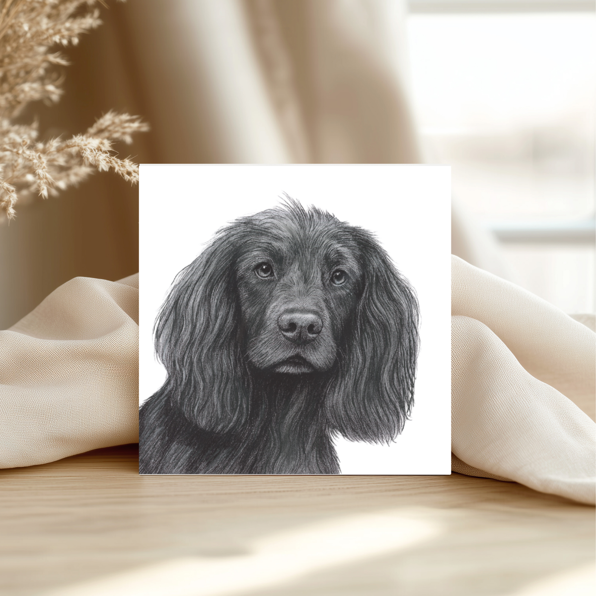 Virgo the Cocker Spaniel – Hand-Drawn Greeting Card | Charming Pet Art