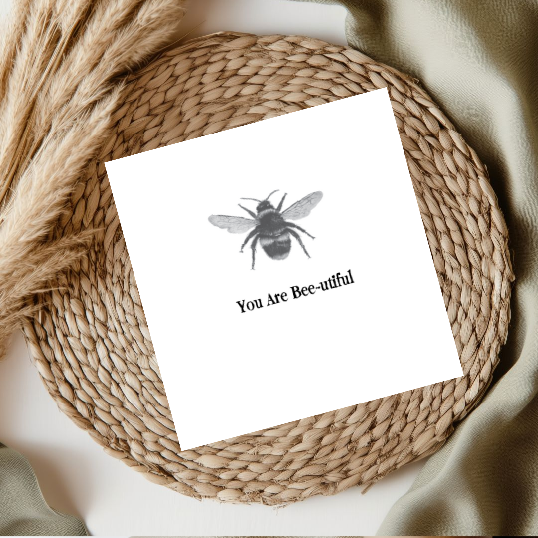 You Are Bee-utiful – Hand-Drawn Bee Greeting Card | Whimsical & Charming Art