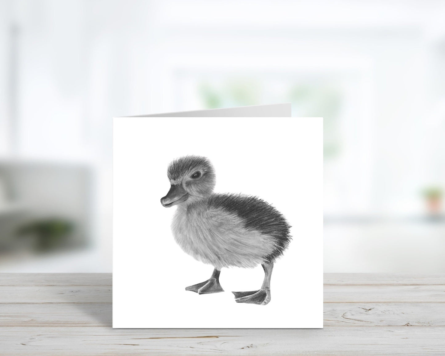 Adorable Naos the Duckling Hand-Drawn Greeting Card – Perfect for Nature and Animal Enthusiasts