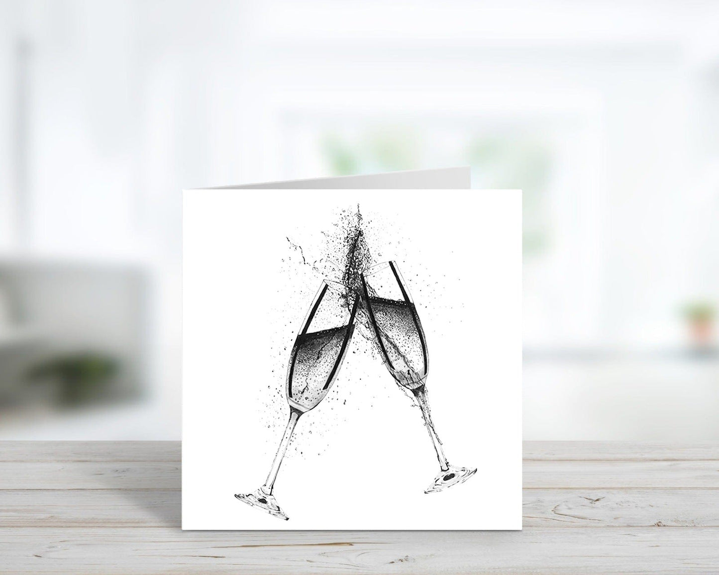 Champagne Glasses Celebration Greeting Card From Libra Fine Arts. A wonderful birthday card, wedding card or anniversary card