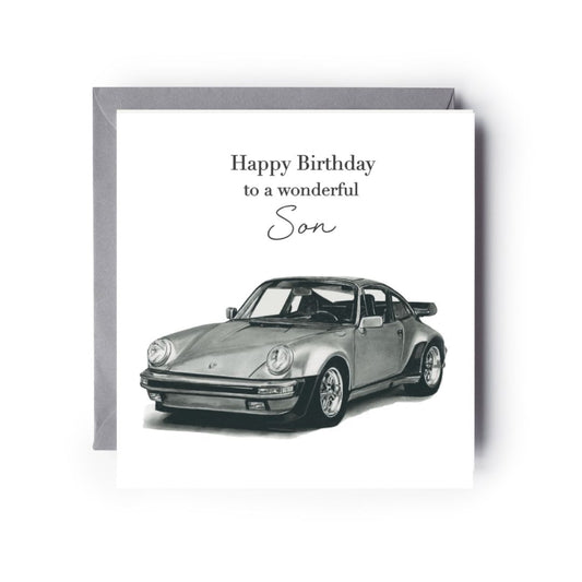 Happy Birthday To a Wonderful Son Sports Car Card
