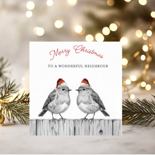 To A Special Neighbour Robins Christmas Card