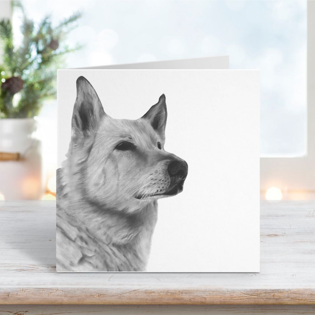 Alsatian dog Greeting Card From Libra Fine Arts