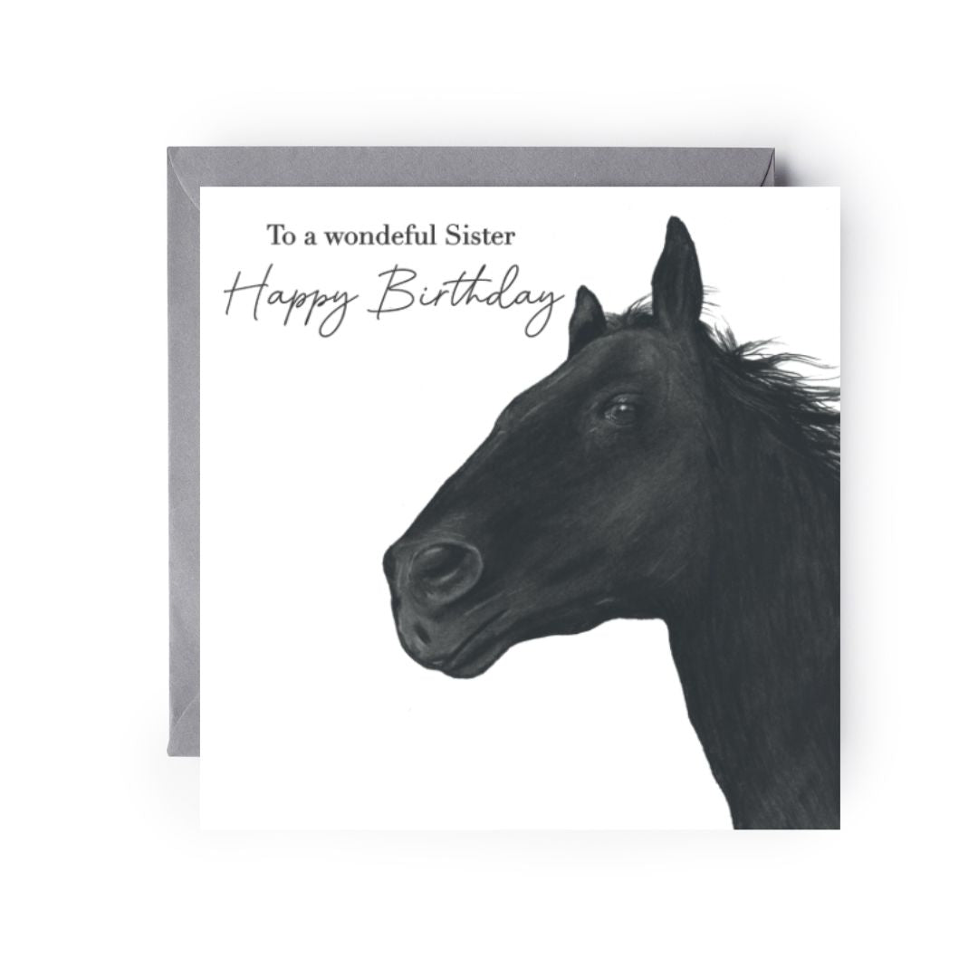 Happy Birthday To A Wonderful Sister Horse Card